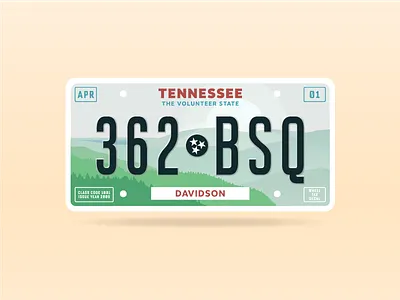 Tennessee license plate design adobe illustrator bob qian design flat landscape license modern mountains nature plate smoky tennessee