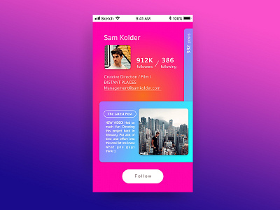 Daily Ui #006 - User Profile dailyui dailyuichallenge uidesign webdesign