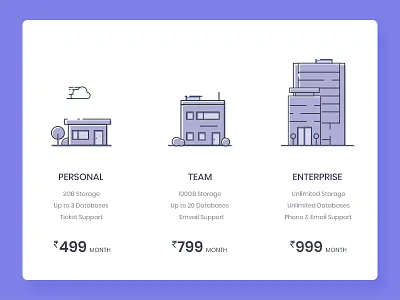 Pricing Page UI Design app card corporate enterprise landing page personal price pricing team ui ux web