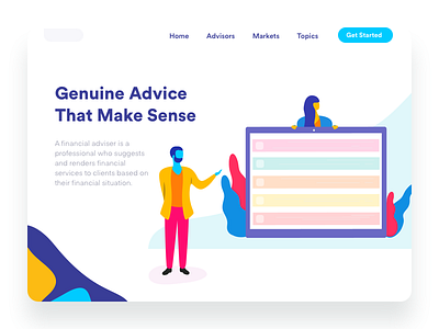 Advisor advisor colors illustration landing page men plant tablet ui women