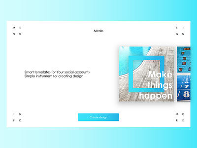 Merlin blue design menu page template ui ux white