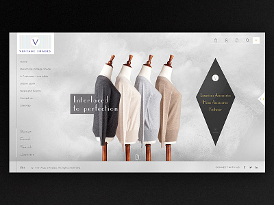 Vintage Shade concept design header landing layout page uiux website