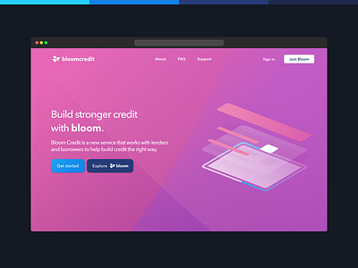 Client: Bloom Credit application card credit fintech lending loan logo score