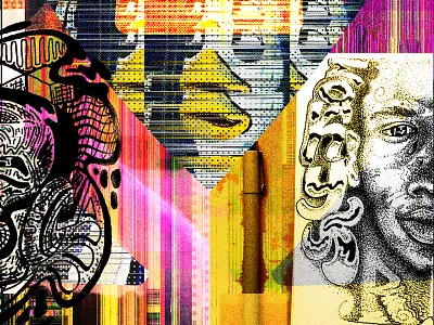 MOS DEF illustration neon tykoe vector