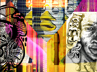 MOS DEF illustration neon tykoe vector