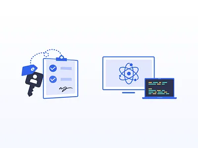 Icons blue dot icon illustration line science technology web