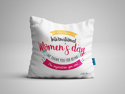 Cushion Cover Design_International Women's Day cushion international womens day typography