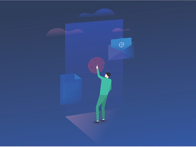 👇🏼TouchID Opt-in: Detailed android app art blue branding design illustration ios mobile touch