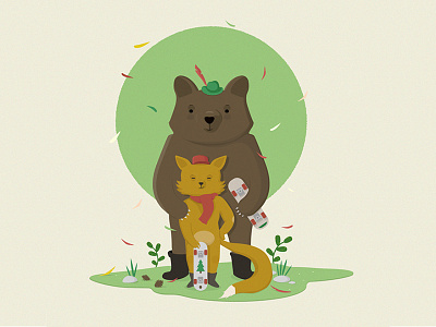 Forest dwellers bear childrensillustration cute forestdwellers fox skateboards