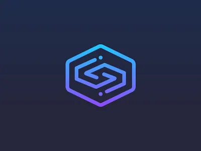 Line logo circle domek geometric gradient hex line logo marzec music people simple sound