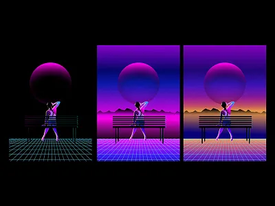 WIP: no title 80s moon music neon new retro wave wip