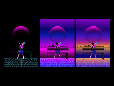 WIP: no title 80s moon music neon new retro wave wip