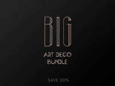 Art Deco Big Bundle art deco font gold luxury retro texture vintage
