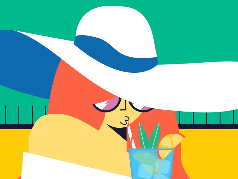 Summalfa 2d animation cocktail concerts festival hat illustration motion design music odd bleat summer