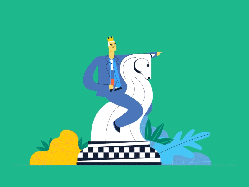 Garry Kasparov 2d animation chess festival horse illustration king knight motion design music odd bleat summer