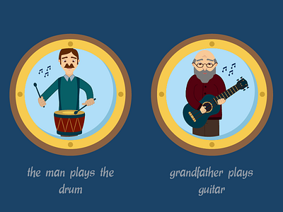 Sentences for a Kids Game 3 drum game guitar illustration kids playing music sentence tablet game