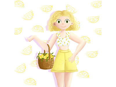 Lemon Girl character design girl illustration lemon summer