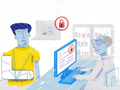 HIPAA - compliant software a primer doctor hipaa illustration patient tooploox vector