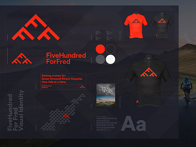 Five Hundred For Fred brand branding charity cycling identity logo