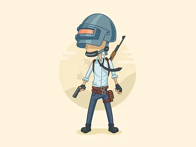 PUBG Character 2d ak47 battlegrounds character fan art game gaming illustration illustrator pubg vector