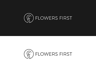 Flowers First f logo flower infinity letter lettermark logo logotype minimalist modern monogram natural rose