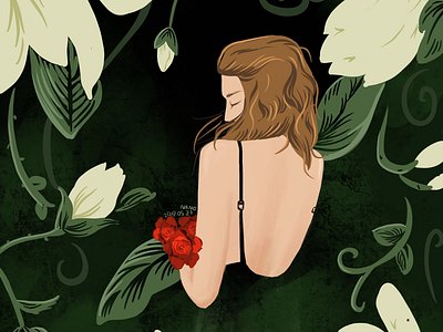 Flower and girl flower girl illustration