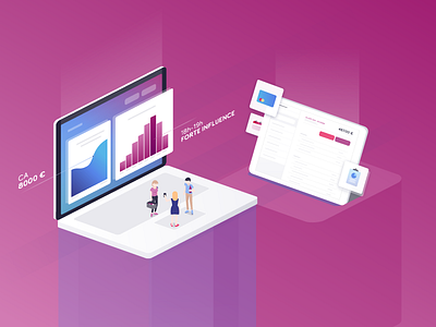 Stat Wino @ customer devices illustration ipad isometric