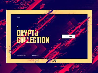 CRYPT0 C0773CT10N blockchain crypto digital page promo screen web