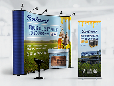 Burlesons Tradeshow Displays banner booth bulk honey pullup trade