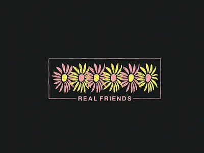 Real Friends band merch flowers illustration