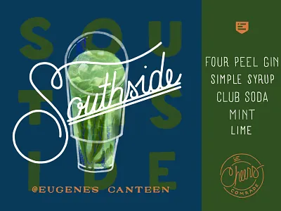 Southside Cocktail bar bar art cocktail digital illustration drinks illustration ingredients list ipad pro marketing procreate typography