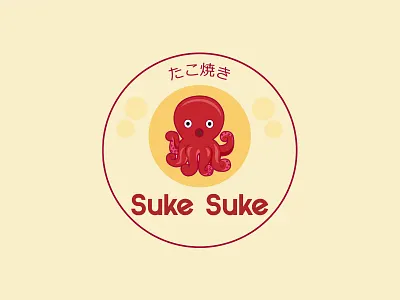 Takoyaki Resto chubby circle flat octopus tentakel