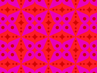 Jovial 70s 70s design dots drops folk art fuchsia pattern red retro stars vector art wallpaper