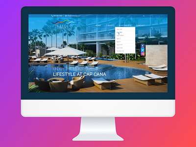 Website Design of 7 Mares at Cap Cana 7mares cap cana clean design dominican republic ui web