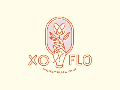 XO Flo - Logo flower hand menstrual cup tulip xo