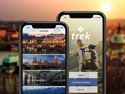 Trek Explore mobile design ui ux