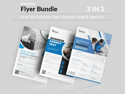 Indesign Corporate Flyer Bundle bundle business clean corporate elegant flyer minimal multipurpose professional