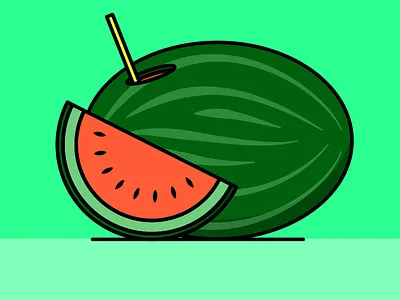 watermelon fruit green illustration illustrator pastèque red salva vector watermelon