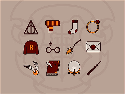 Harry Potter icons harry potter hogwards icons vector