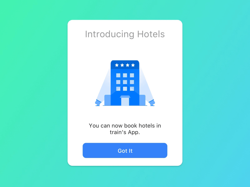 Introducing Hotels animation app clean concept design illustration logo motion ui