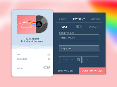Daily UI #002 - Credit card checkout card checkout credit card dailyui shopping ui ux vinyl visa
