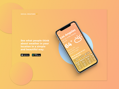 Social Weather ☀️ Landing Page app emoji emoji weather gradients iphone x minimal social social weather weather weather app