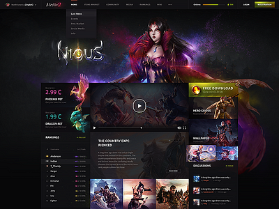 Metin2 NiouS Website Template fantasy flat metin2 metro mmorgp website