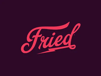 Fried Dribbble badge branding debut identity logo typography workmark