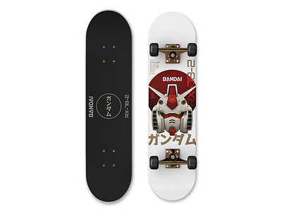 Gundam Board RX-78-2 anime branding graphic design illustration product design robot skateboard