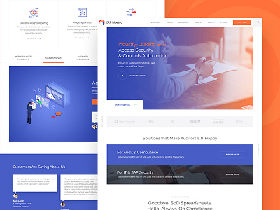 ERP Maestro Home V2 blue illustrations orange responsive saas wordpress