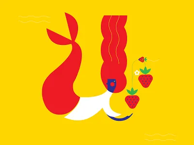 Berries for you! berries friends mermaid strawberries summer wip
