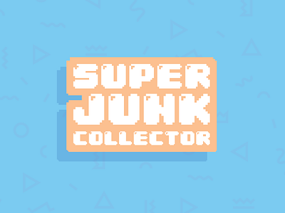 Super Junk Collector 8 bit gamer gaming junk logo logotype nintendo pixel retro super video game