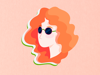 Girl with sunglasses illustration