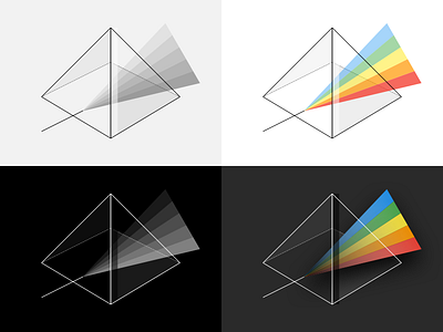 Rainbow Prism Illustration geometric icon illustration logo mark prism rainbow reflection refraction shape triangle vector